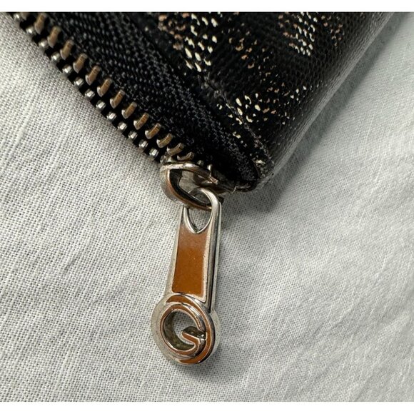 Goyard Black Gm EUC Zippered Wallet Canvas Leather With Certificate Of Authentic - Picture 8 of 10